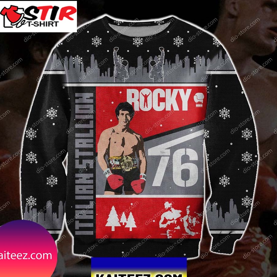 Rocky Balboa 3D Print Christmas Ugly Sweater