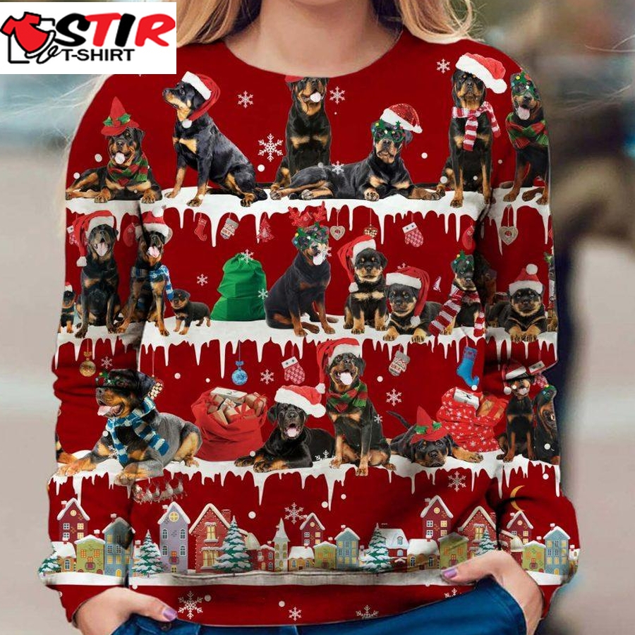 Rottweiler   Snow Christmas   Premium Dog Christmas Ugly Sweatshirt, Dog Ugly Sweater   677