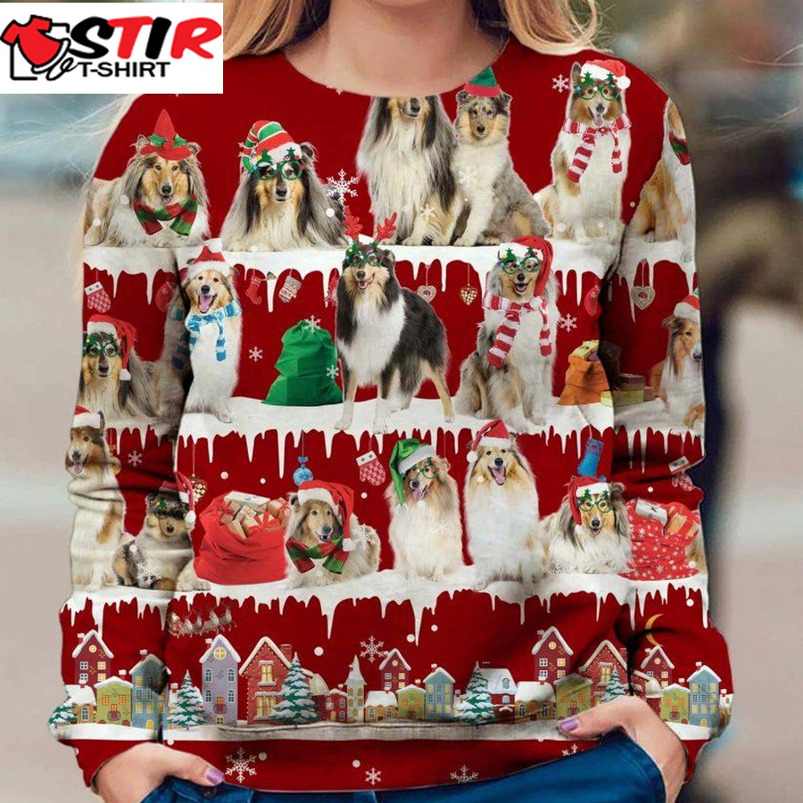 Rough Collie   Snow Christmas   Premium Dog Christmas Ugly Sweatshirt, Dog Ugly Sweater   186