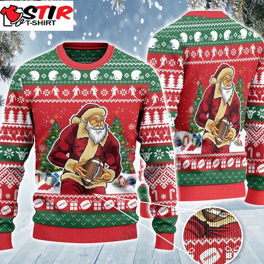 Rugby Football Lovers Gift Merry Christmas Ugly Sweater