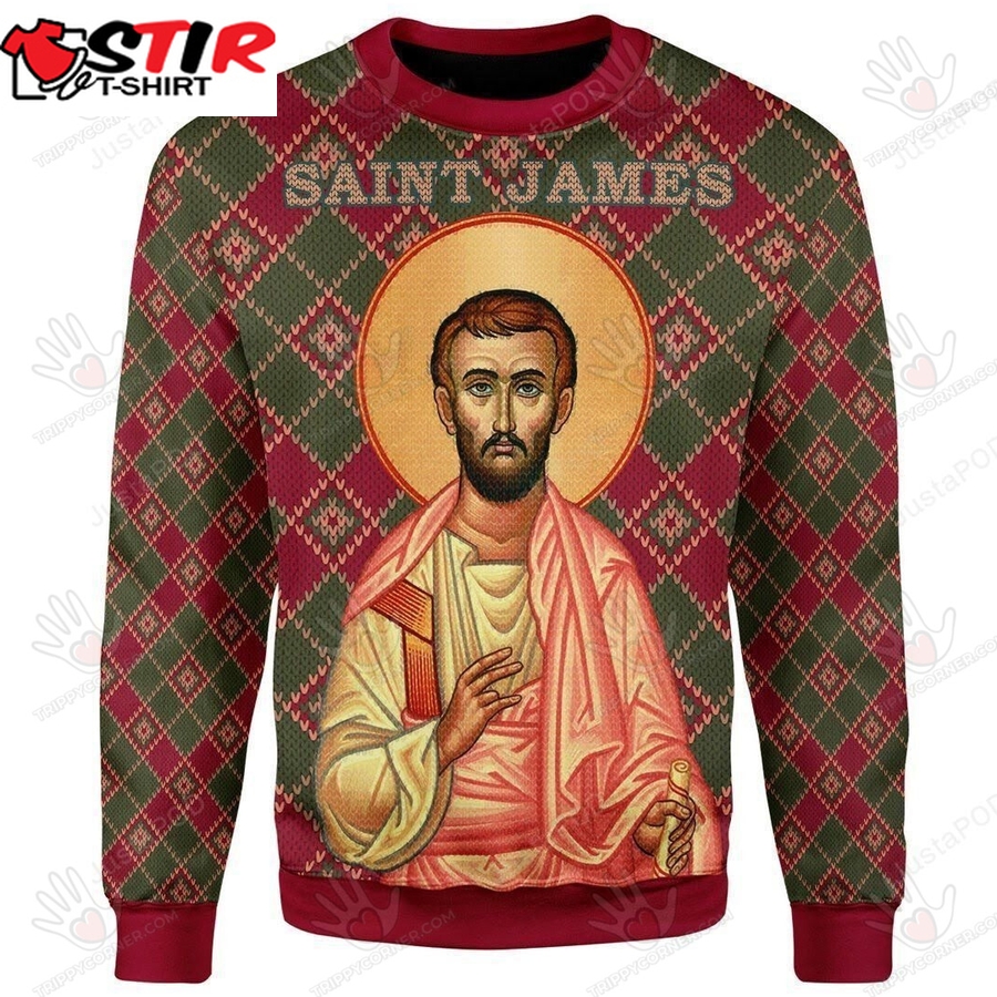 Saint James Ugly Christmas Sweater, All Over Print Sweatshirt, Ugly Ugly Sweater Christmas Gift