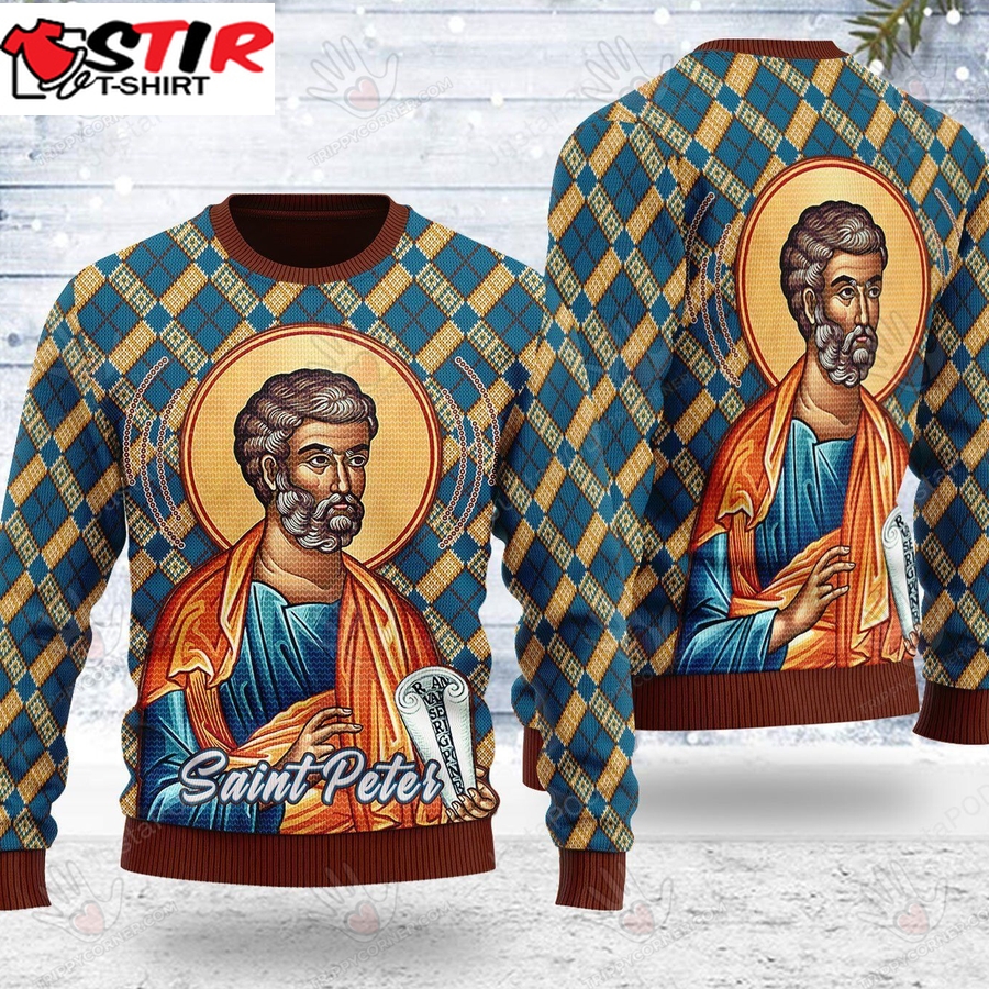 Saint Peter Ugly Christmas Sweater, All Over Print Sweatshirt, Ugly Ugly Sweater Christmas Gift
