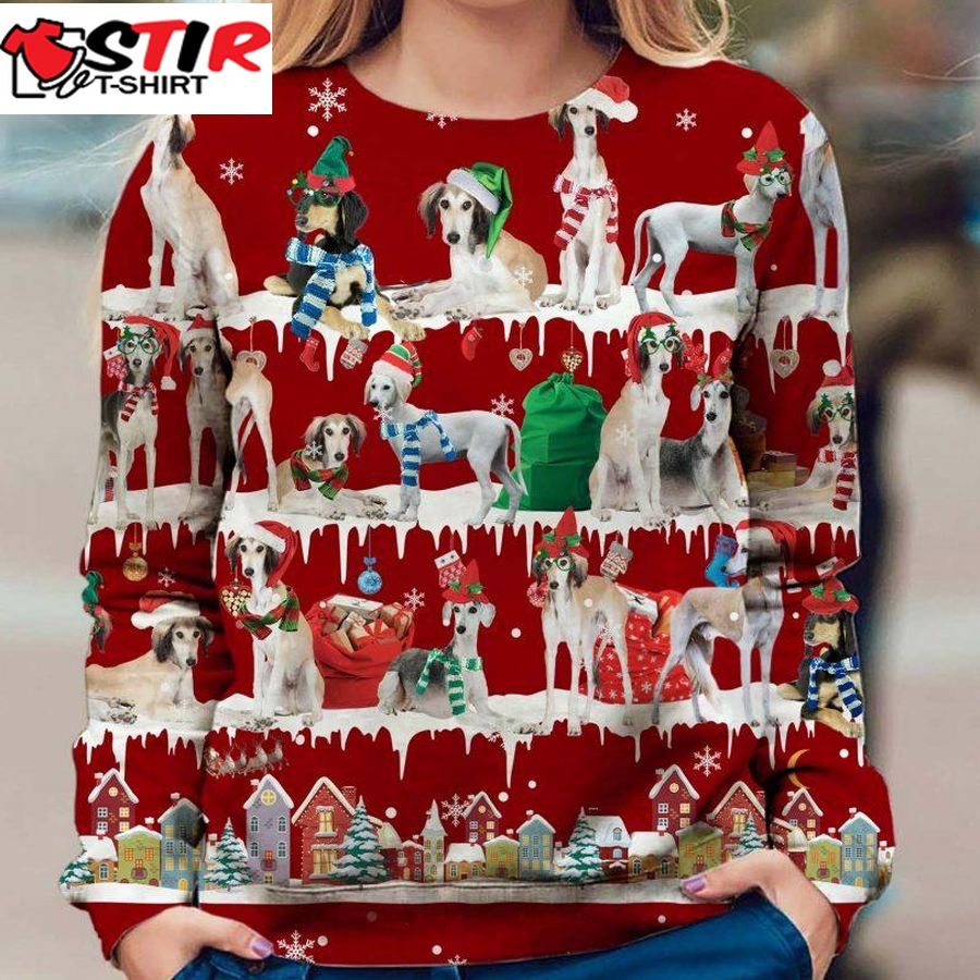 Saluki   Snow Christmas   Premium Dog Christmas Ugly Sweatshirt, Dog Ugly Sweater   705