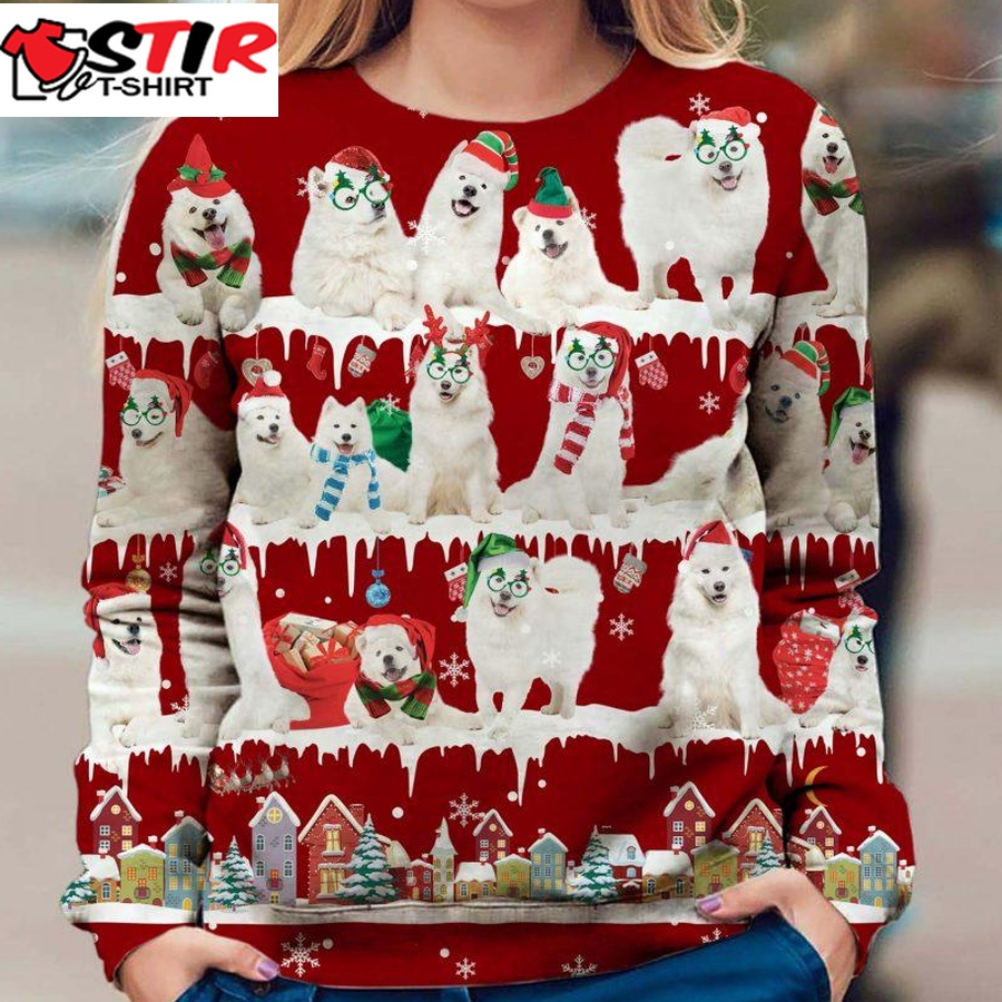 Samoyed   Snow Christmas   Premium Dog Christmas Ugly Sweatshirt, Dog Ugly Sweater   438
