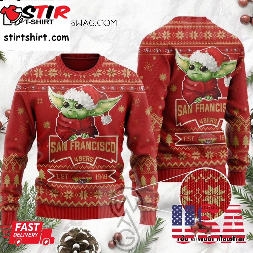 San Francisco 49Ers And Baby Yoda Holiday Party Ugly Christmas Sweater