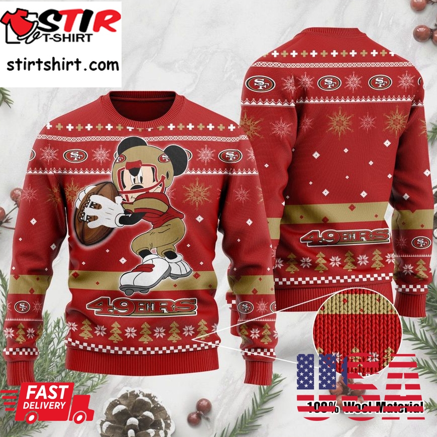 San Francisco 49Ers Mickey Mouse Funny Ugly Christmas Sweater, Ugly Sweater, Christmas Sweaters, Hoodie, Sweatshirt, Sweater