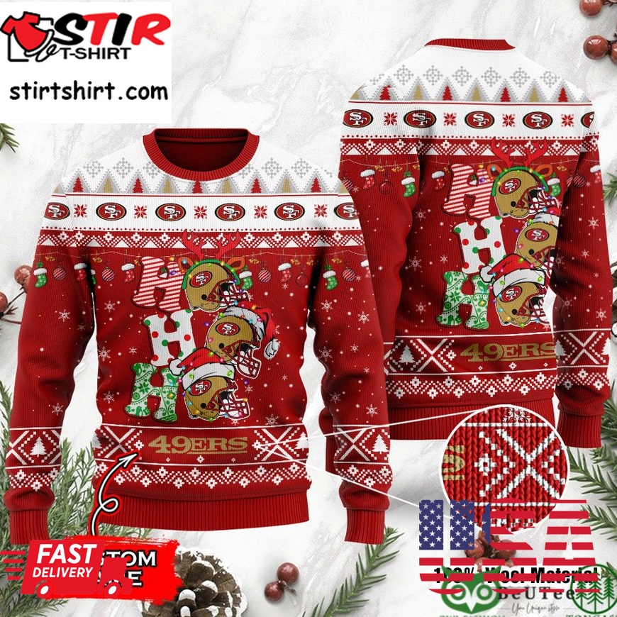 San Francisco 49Ers Nfl Christmas Hohoho Ugly Sweater Custom Name