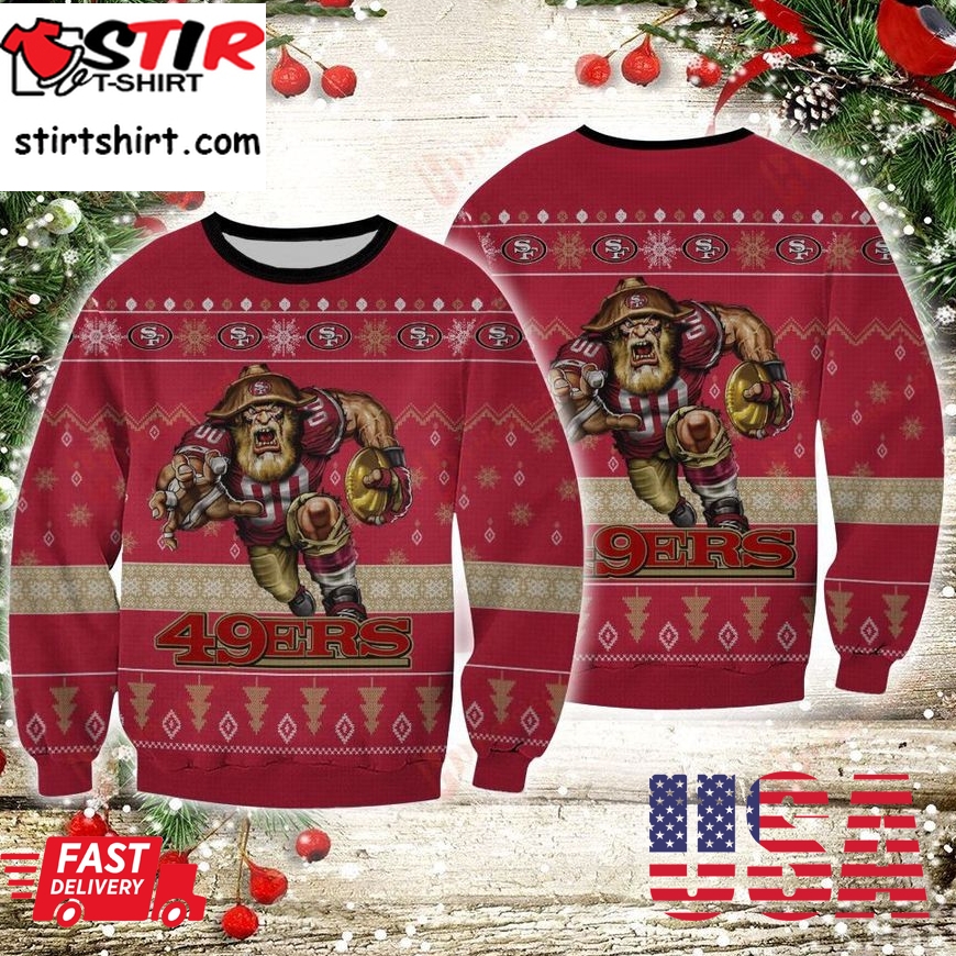 San Francisco 49Ers Player Rushing Ugly Sweater