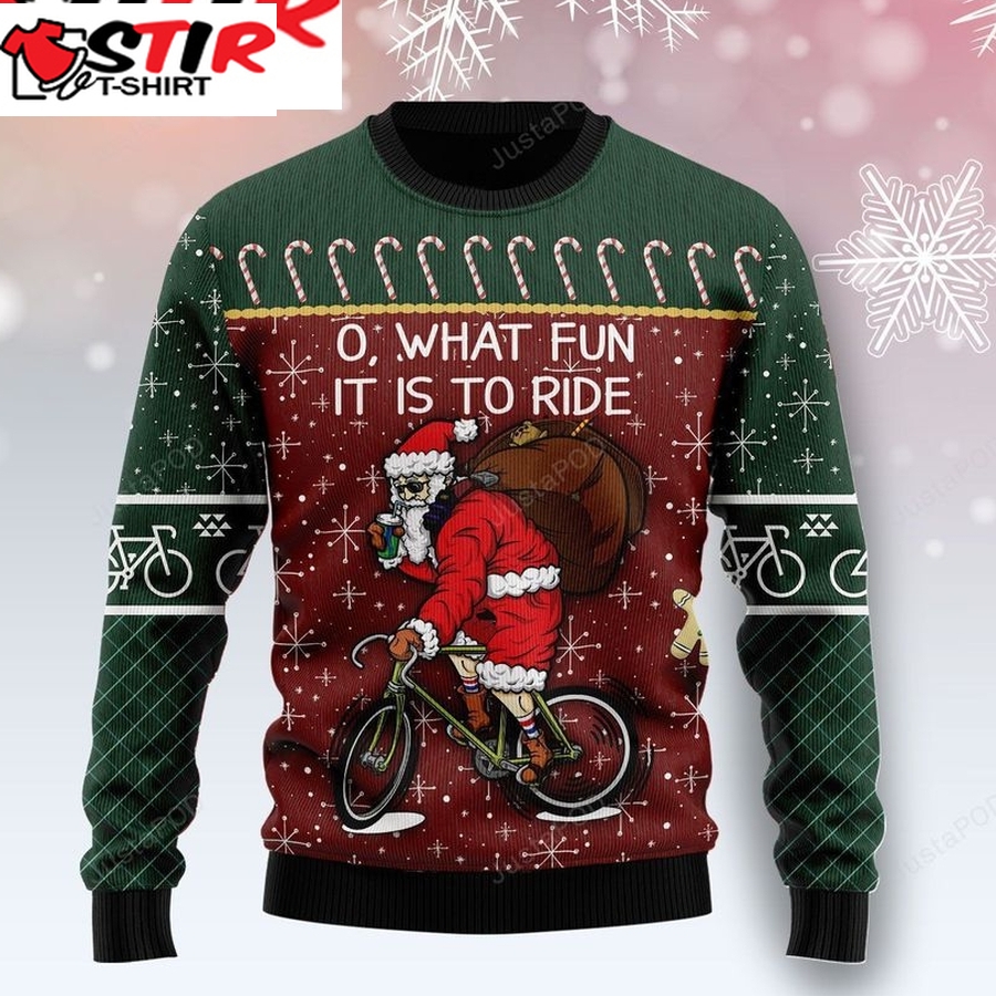 Santa Cycling What Fun It Is To Ride Ugly Christmas