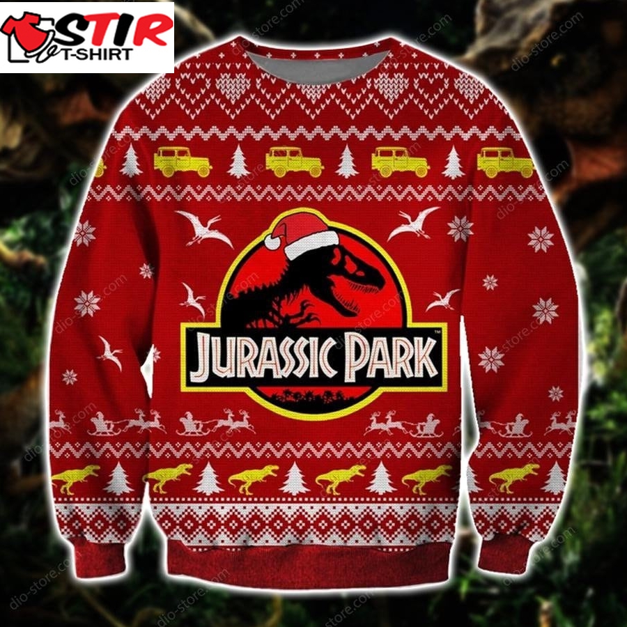 Santa Jurassic Park Dinosaur Christmas Ugly Sweater