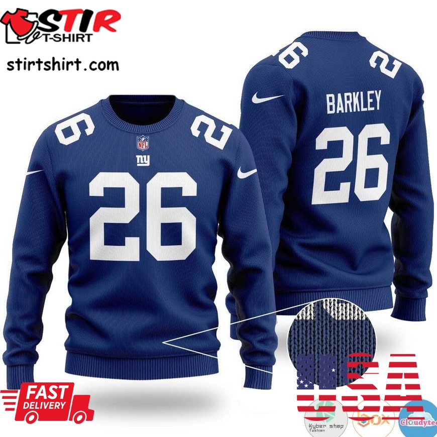 Saquon Barkley 26 New York Giants Nfl Ugly Christmas Sweater