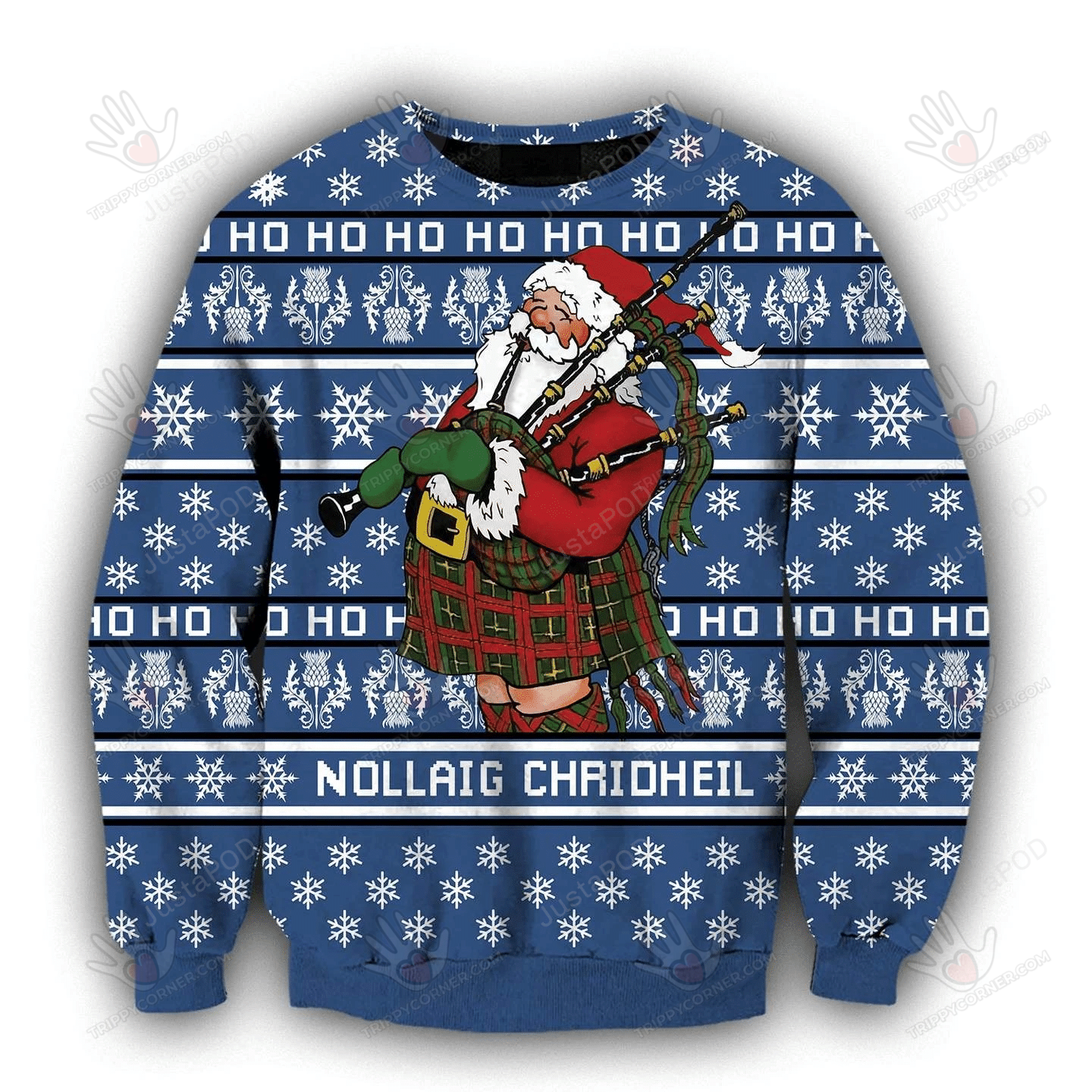 Scottish Santa Xmas Ugly Christmas Sweater, All Over Print Sweatshirt, Ugly Sweater Christmas Gift