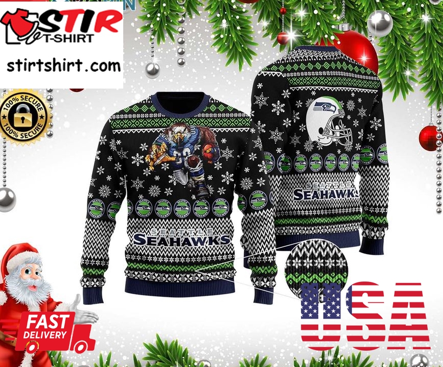 Seattle Seahawks 3D Printed Christmas Wool Sweater