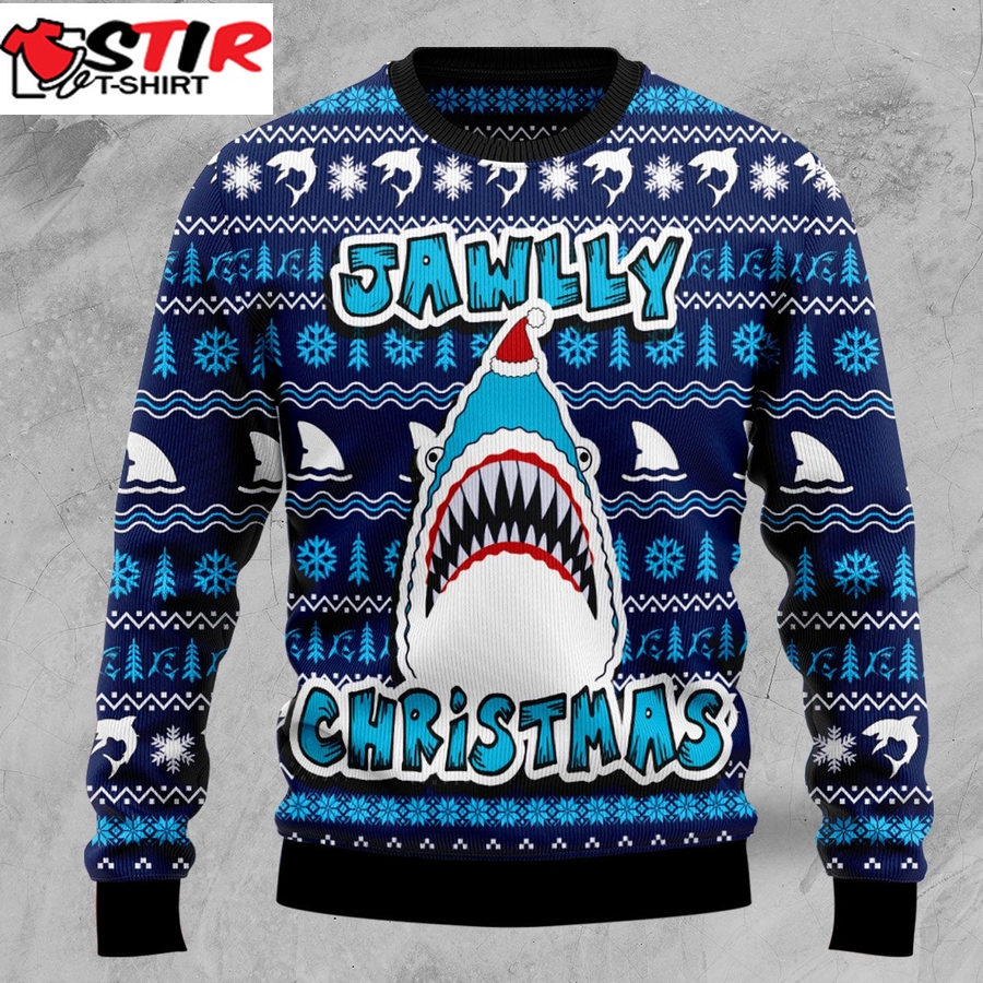 Shark Jawlly Christmas Ty210 Ugly Christmas Sweater Unisex Womens & Mens, Couples Matching, Friends, Funny Family Ugly Christmas Holiday Sweater Gifts (Plus Size Available)