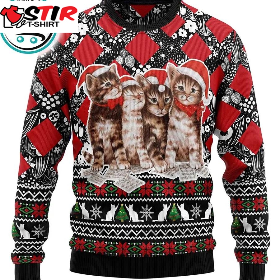 Singing Cats Kitten Ugly Christmas Sweater, Xmas Gifts For Men Women