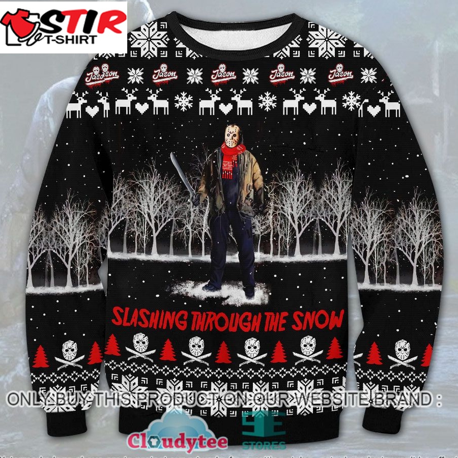 Slashing Through The Snow Jason Voorhees Christmas Ugly Sweater &8211; Limited Edition