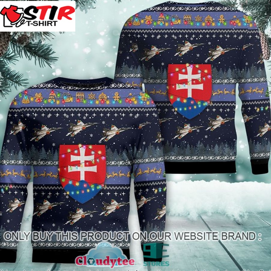Slovak Air Force Mig 29A Christmas Ugly Sweater &8211; Limited Edition