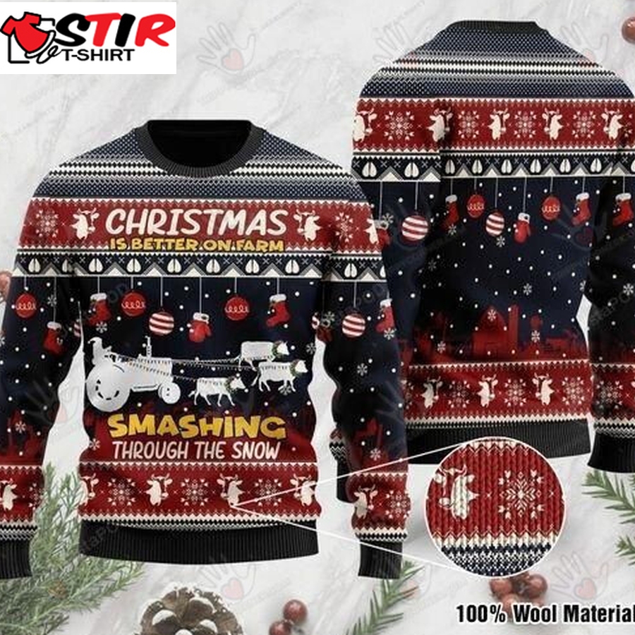 Smashing Through The Snow Ugly Christmas Sweater, All Over Print Ugly Sweater Christmas Gift   567