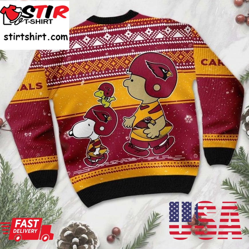 Snoopy And Charlie Brown Arizona Cardinals Sweater