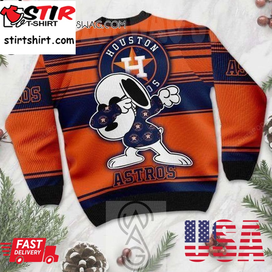 Snoopy Houston Astros Holiday Party Ugly Christmas Sweater