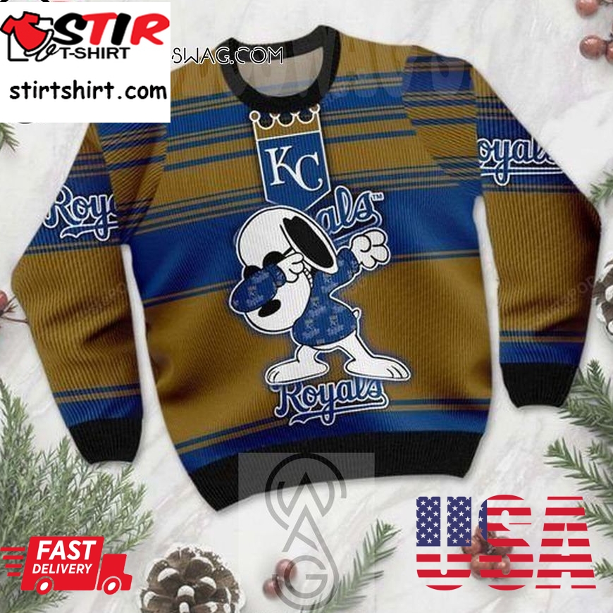Snoopy Kansas City Royals Holiday Party Ugly Christmas Sweater