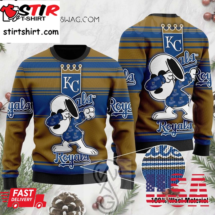 Snoopy Love Kansas City Royals Holiday Party Ugly Christmas Sweater