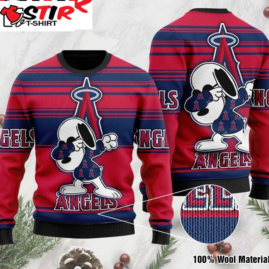 Snoopy Love Los Angeles Angels For Baseball Mlb Fanssweater Ugly Christmas