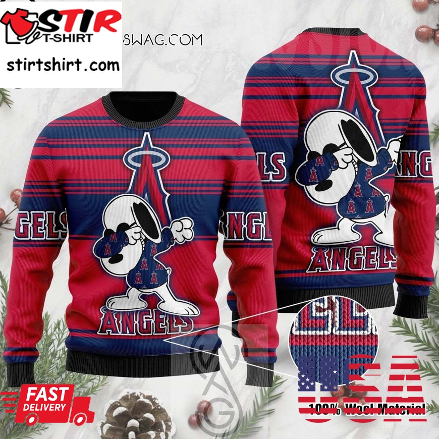 Snoopy Love Los Angeles Angels Holiday Party Ugly Christmas Sweater