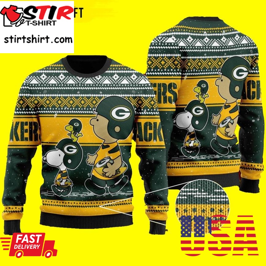 Snoopy Lover Green Bay Packers Ugly Christmas Sweater