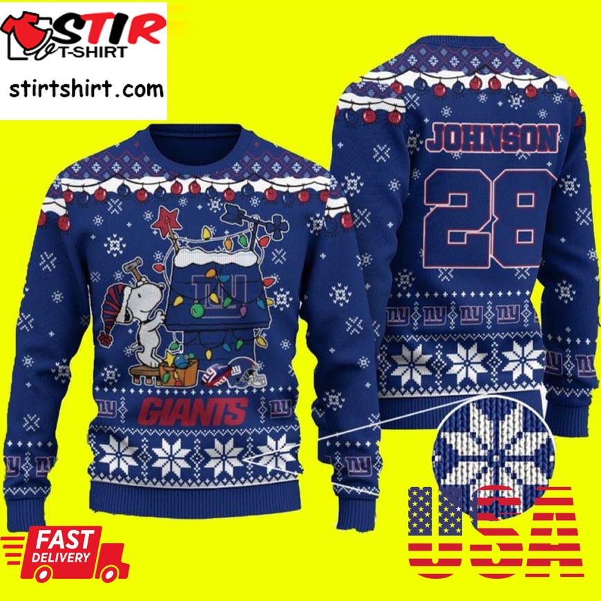 Snoopy New York Giants Ugly Christmas Sweater