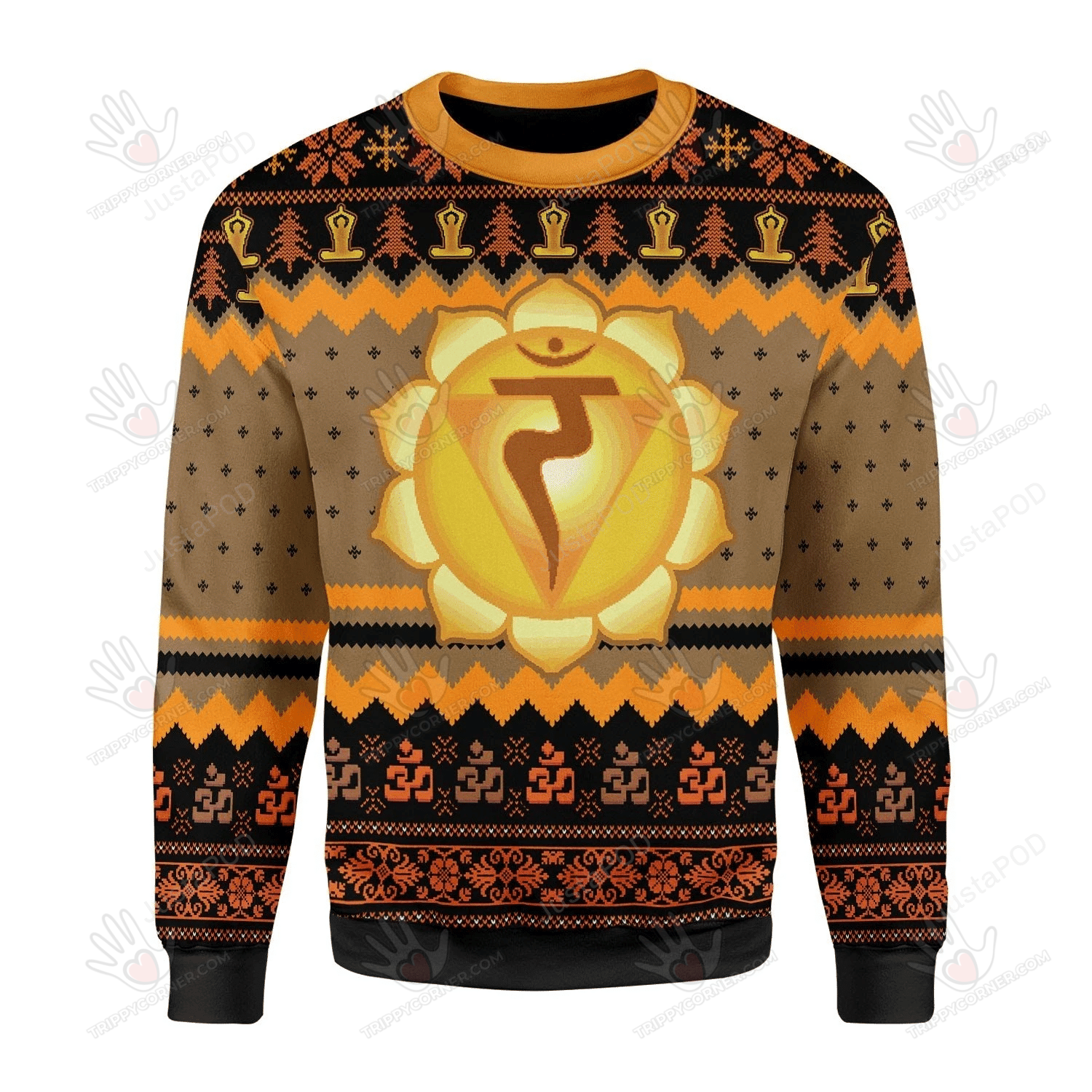 Solar Plexus Chakra Ugly Christmas Sweater, All Over Print Sweatshirt, Ugly Sweater Christmas Gift