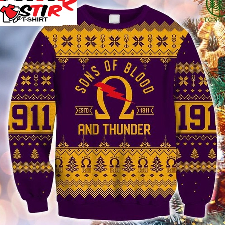 Son And Blood And Thunder Omega Psi Phi Ugly Christmast Shirt 3D Aop
