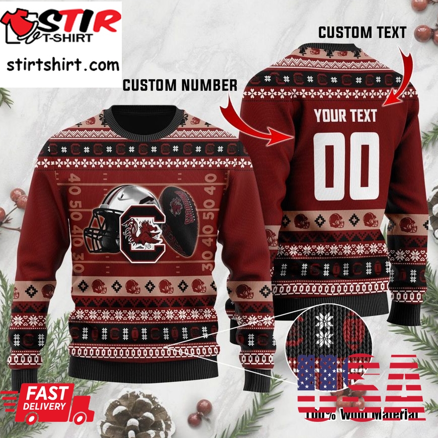 South Carolina Gamecocks Custom Name _ Number Personalized Ugly Christmas Sweater, Ugly Sweater, Christmas Sweaters, Hoodie, Sweatshirt, Sweater