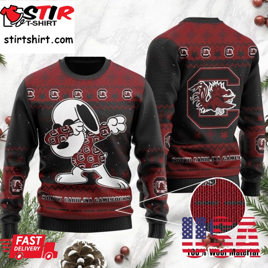 South Carolina Gamecocks Snoopy Dabbing Holiday Party Ugly Christmas Sweater, Ugly Sweater, Christmas Sweaters, Hoodie, Sweatshirt, Sweater