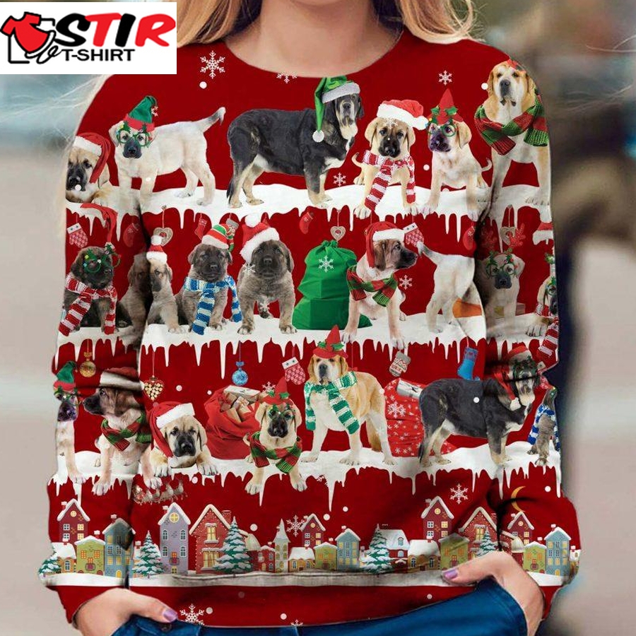 Spanish Mastiff   Snow Christmas   Premium Dog Christmas Ugly Sweatshirt, Dog Ugly Sweater   1112