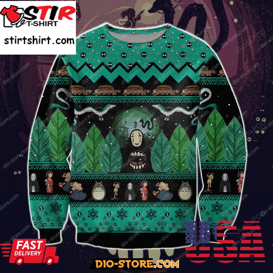 Spirited Away Totoro 3D Print Ugly Christmas Sweater Ugly Sweaterpng