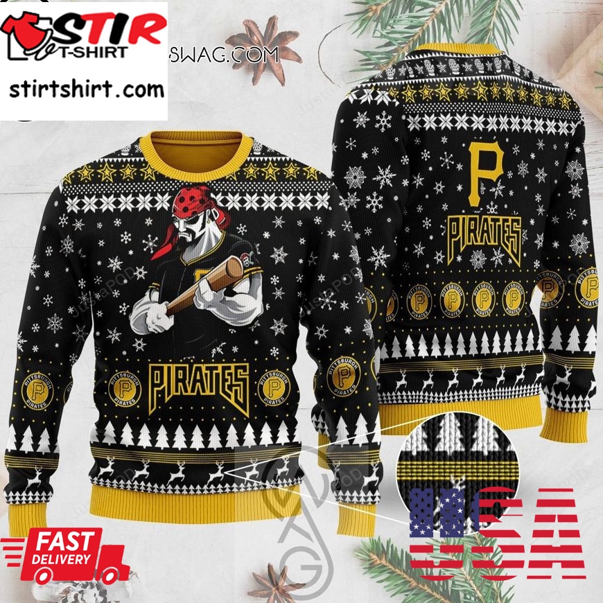 Sports Baseball Team Pittsburgh Pirates Ugly Christmas Sweater