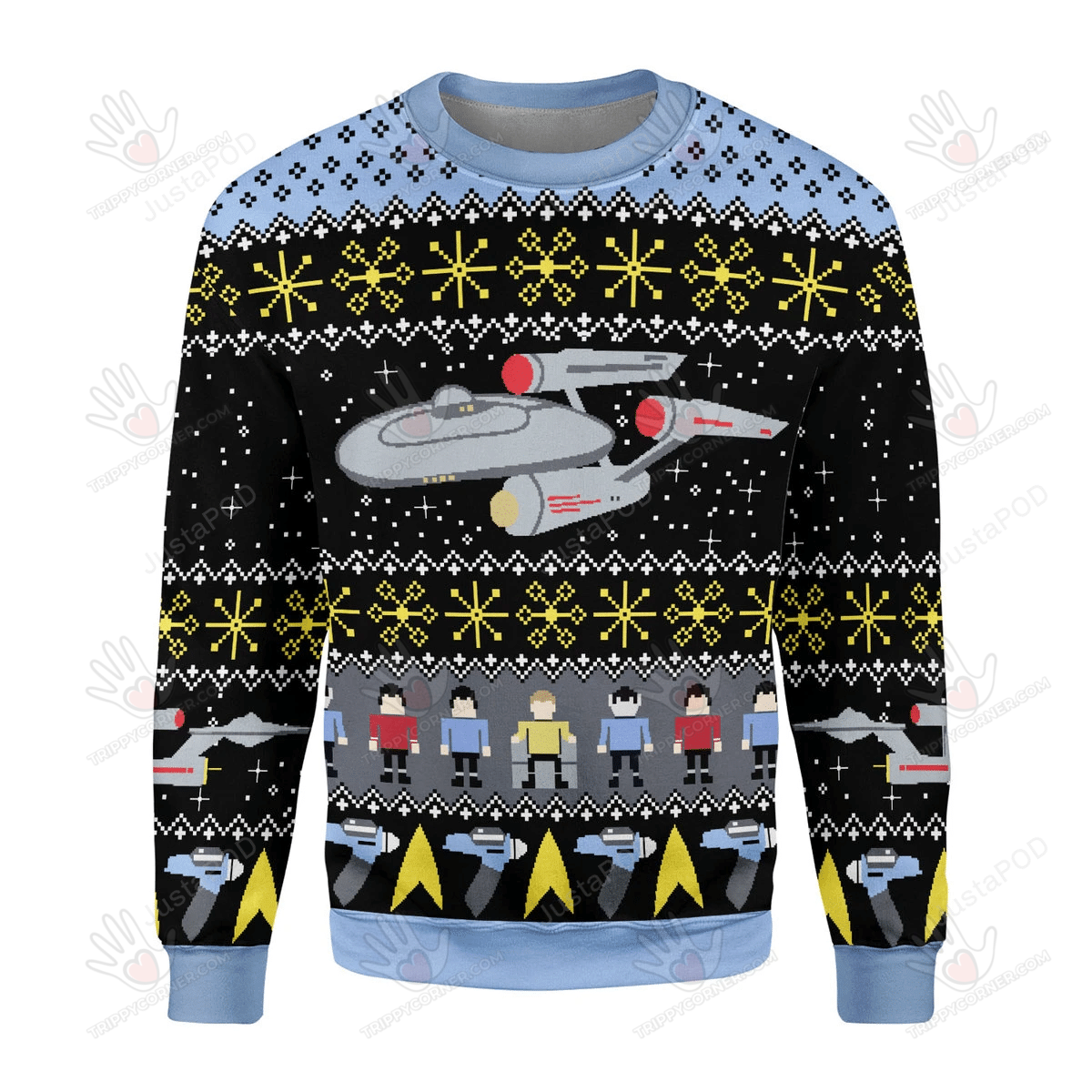 Star Trek Ugly Christmas Sweater, All Over Print Sweatshirt, Ugly Ugly Sweater Christmas Gift   600