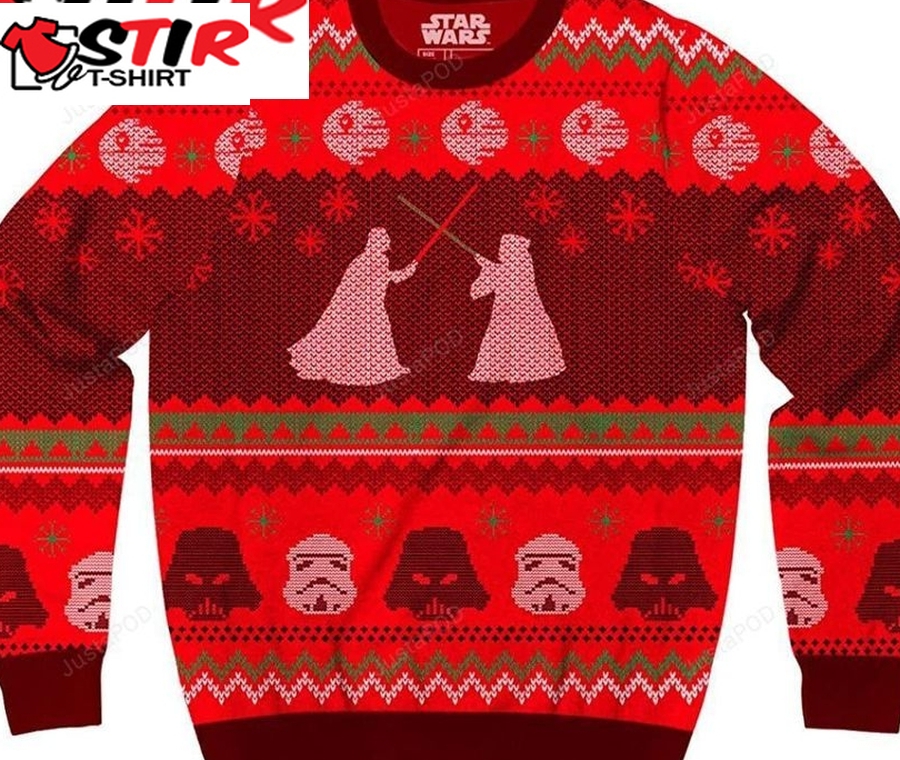 Star Wars Death Star Saber Showdown Adult Red Ugly Christmas