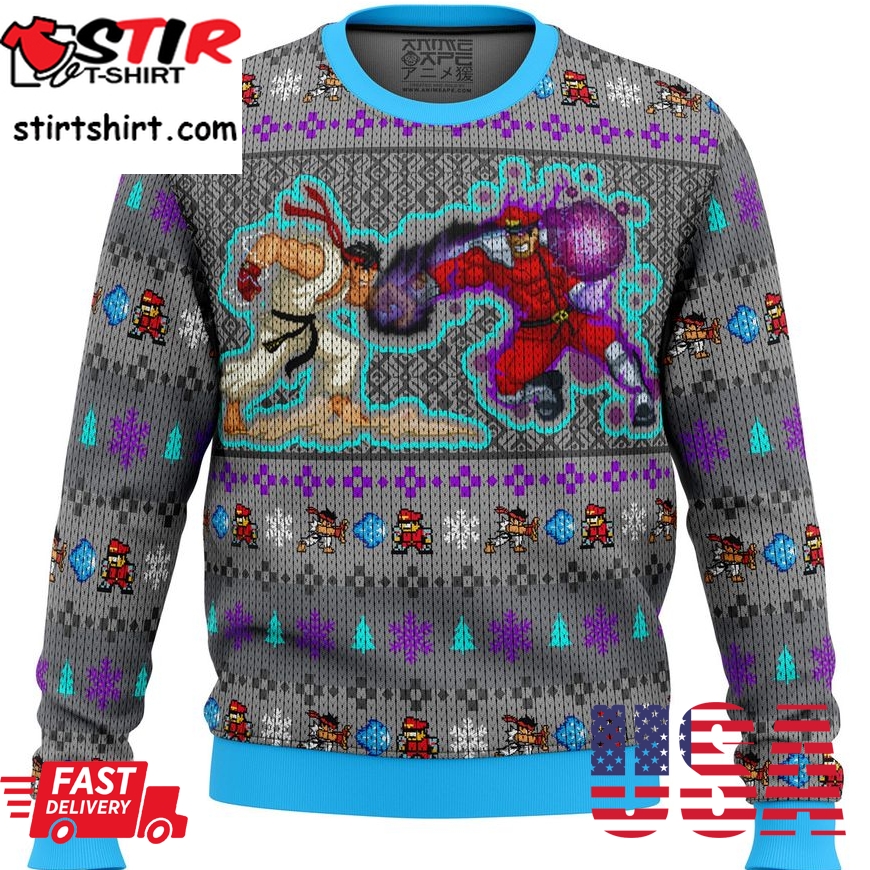 Street Fighter Ryu Vs M Bison Ugly Sweater