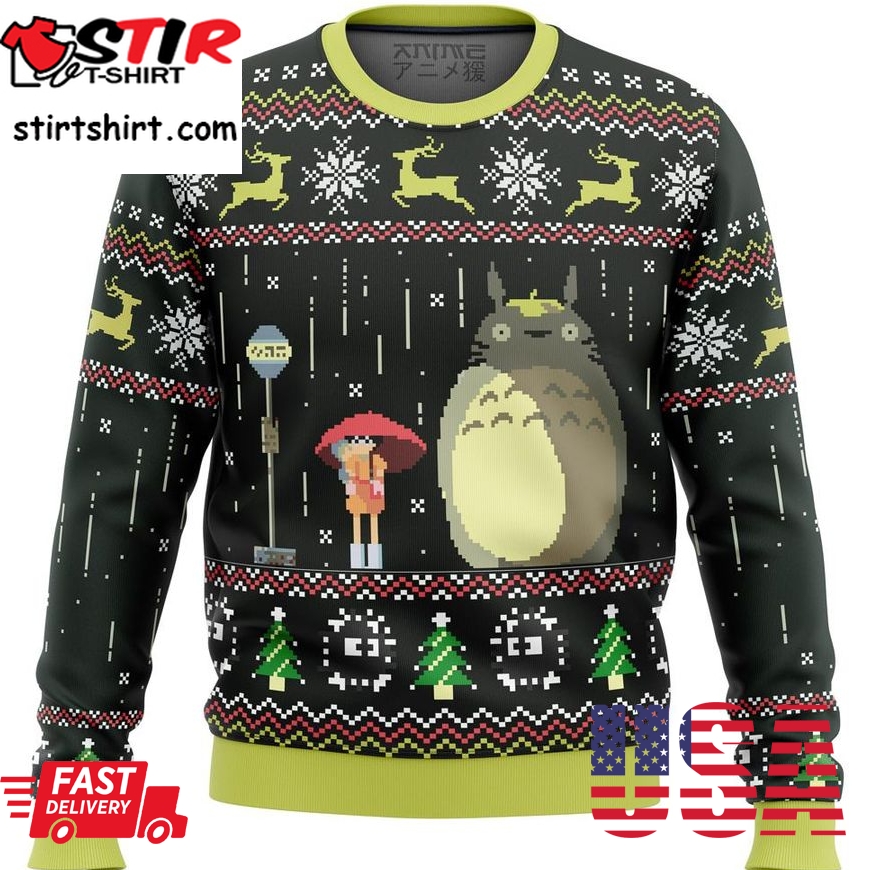 Studio Ghibli Totoro Rain Premium Ugly Christmas Sweater