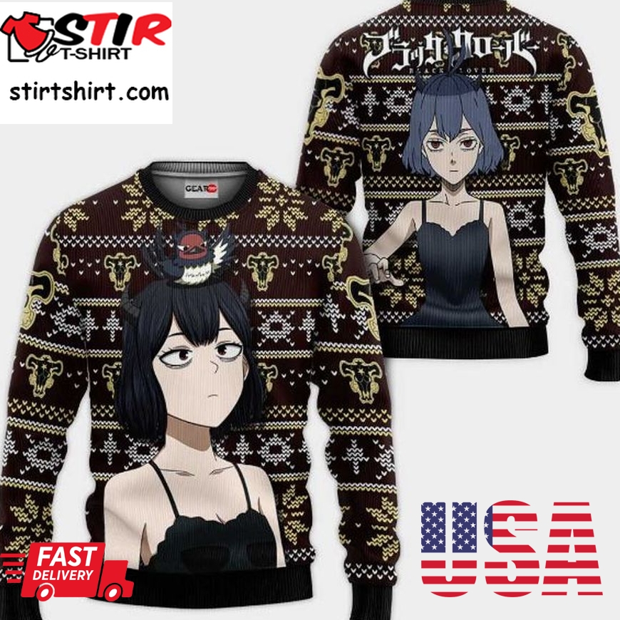 Swallowtail Secre Anime Black Clover Xmas Ugly Christmas Knitted Sweater