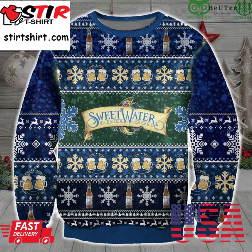 Sweet Water Brewing Company Ugly Christmas Sweater Holiday Drinking Gift