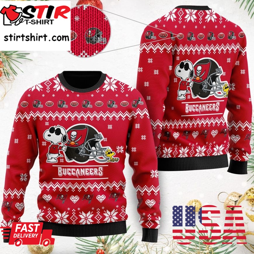 Tampa Bay Buccaneers Cute The Snoopy Show Football Helmet 3D All Over Print Ugly Christmas Sweater, Christmas Sweaters, Hoodie, Sweatshirt, Sweater