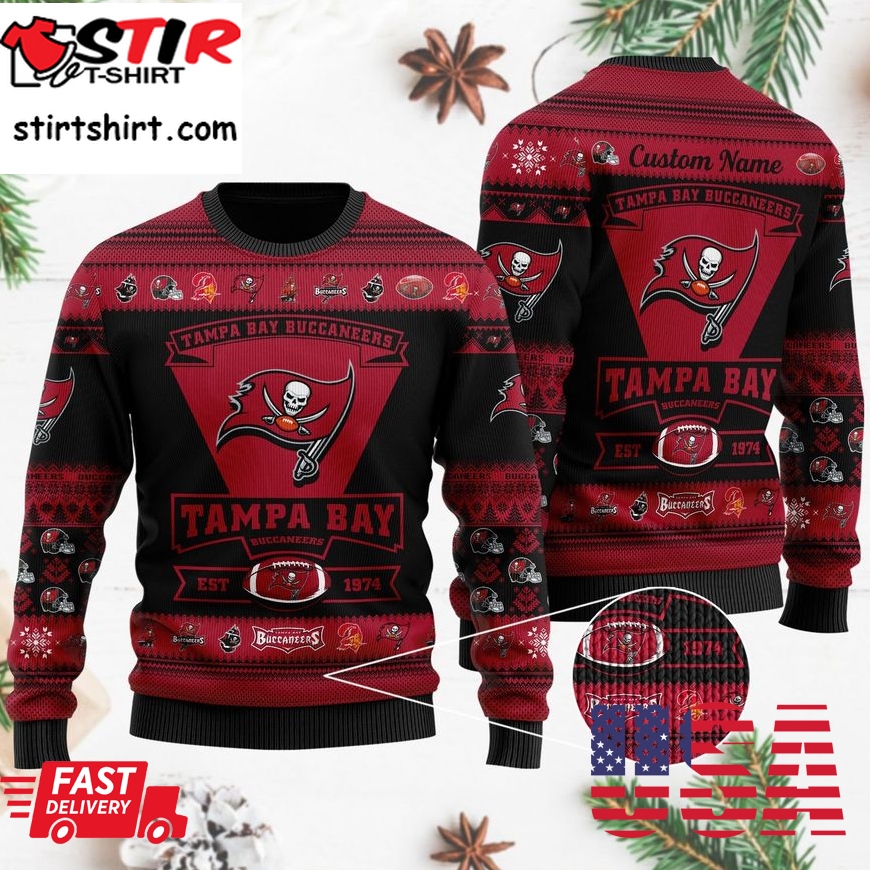 Tampa Bay Buccaneers Football Team Logo Personalized Ugly Christmas Sweater, Ugly Sweater, Christmas Sweaters, Hoodie, Sweatshirt, Sweater