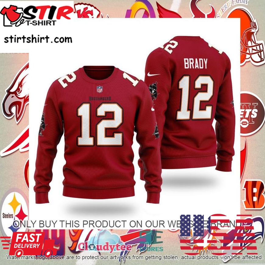 Tampa Bay Buccaneers Nfl Tom Brady Red Sweater 