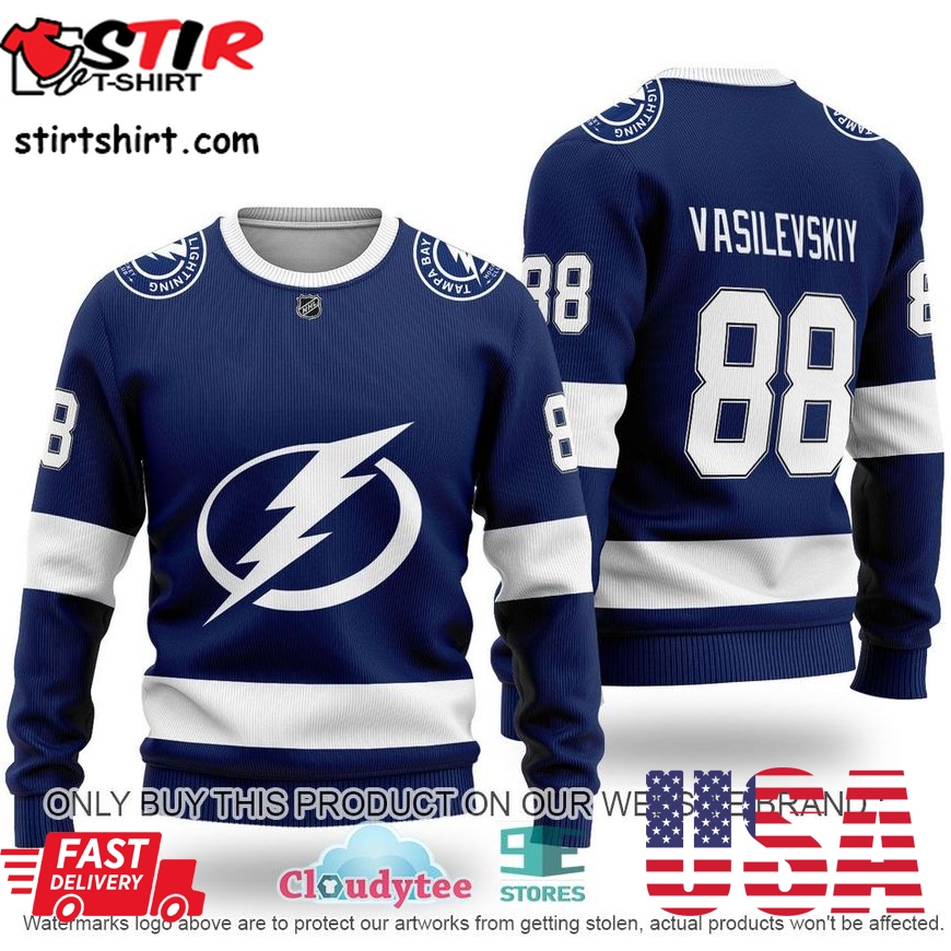 Tampa Bay Lightning Vasilevskiy Christmas Sweater 