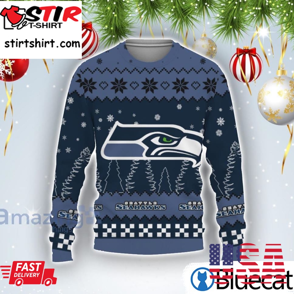 Team Logo Seattle Seahawks Ugly Christmas Sweater