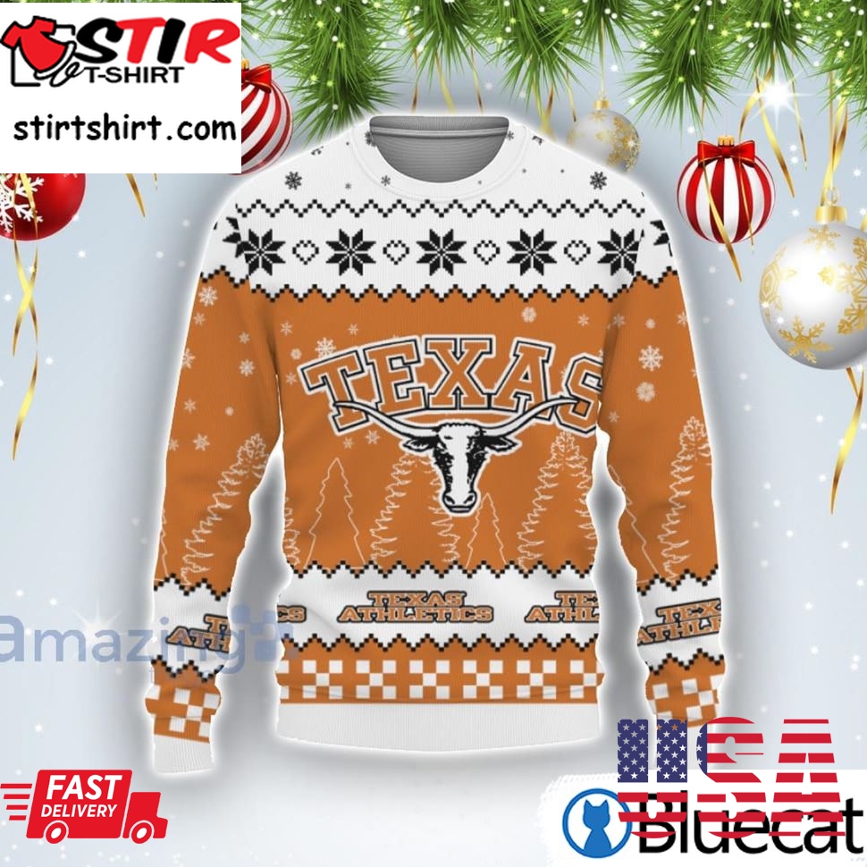 Team Logo Texas Longhorns Ugly Christmas Sweater