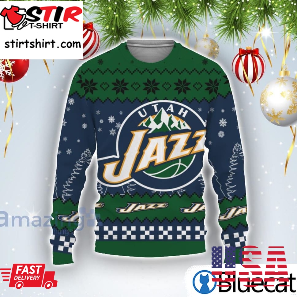 Team Logo Utah Jazz Ugly Christmas Sweater